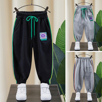 Boy Spring Pants Tide 2022 New Kids Spring Black Sport 3 Year Olds Handsome Chic Trendy Casual Pants