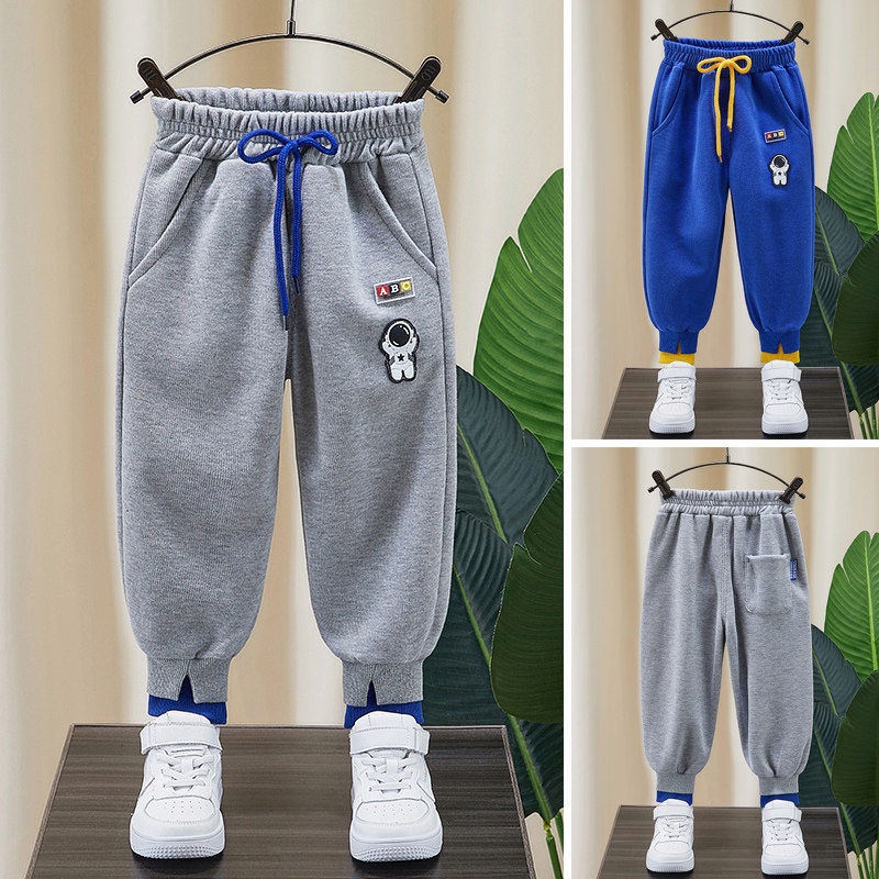 Boys Sports Pants 2022 Spring New Children's Bench Leisure Pants Baby Yang Han Edition with gray pants