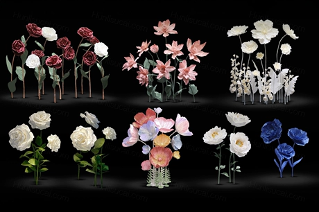 婚礼道具路引婚礼纸花手绘素材婚礼花艺道具素材psd源文件婚礼-婚礼素材网