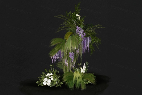自然风绿色紫色婚礼花艺素材图psd设计源文件花艺素材设计-婚礼素材网