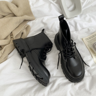 taobao agent Martens, black demi-season universal low boots platform English style, British style, 2022 collection