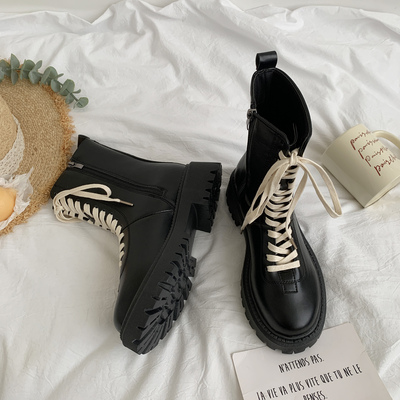 taobao agent Martens, Tide, high summer train model platform English style, low boots, 2022 collection, British style