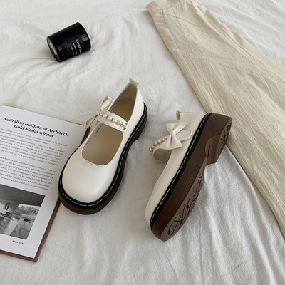 taobao agent White soft Japanese footwear, summer cute uniform, Lolita style