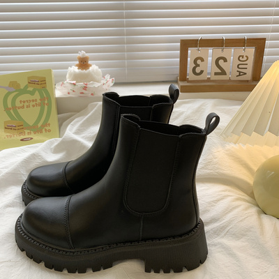taobao agent Martens, black chelsea English style, universal demi-season low boots, British style, 2022 collection