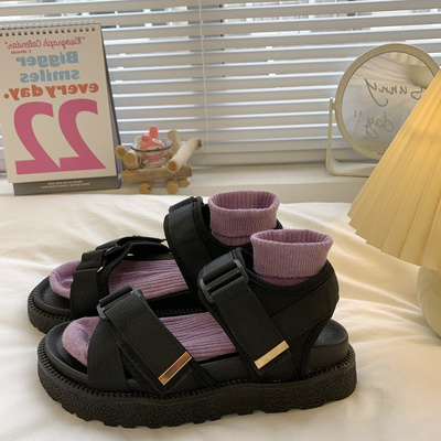 taobao agent Tide, summer black sandals platform, universal footwear, 2022