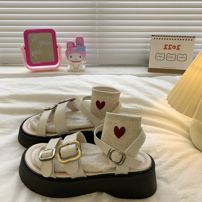 taobao agent Tide, white summer sandals, universal footwear platform, 2023 collection