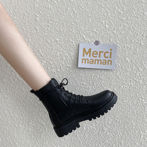 Thick bottom Inn Wind Martin boots woman 2021 Spring autumn new 100 lap net red explicit foot small locomotive skinny thin single short boot