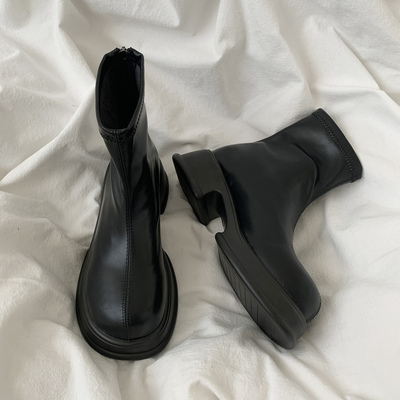 taobao agent Martens, demi-season universal low boots with zipper English style, British style, 2022 collection