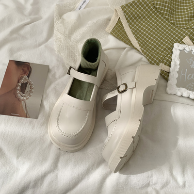 taobao agent White suitable with a skirt platform, summer Japanese footwear English style, french style, 2023, British style