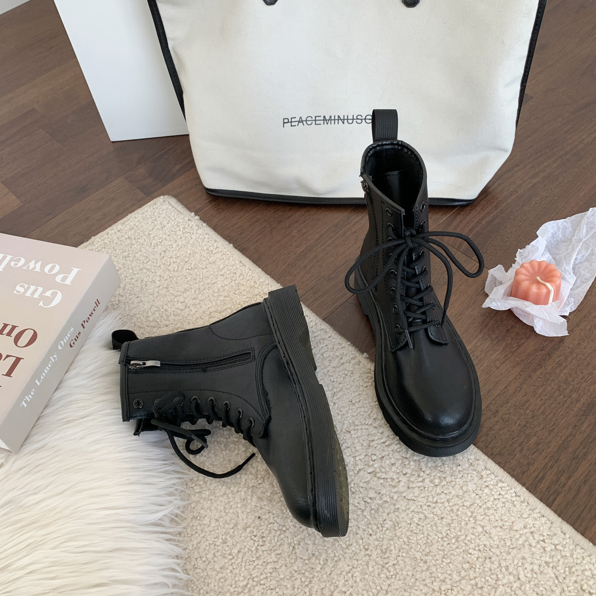 Martin boots women's trendy ins cool 2022 spring and autumn new retro British style thin side zipper short single boots