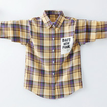 Boys  shirts 2021 spring and autumn new childrens foreign style big childrens long-sleeved plaid handsome boys pop cotton shirt