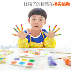 Художественная краска для смешивания 手指画颜料儿童彩色涂鸦画画无毒可水洗幼儿画册宝宝水彩绘画套装