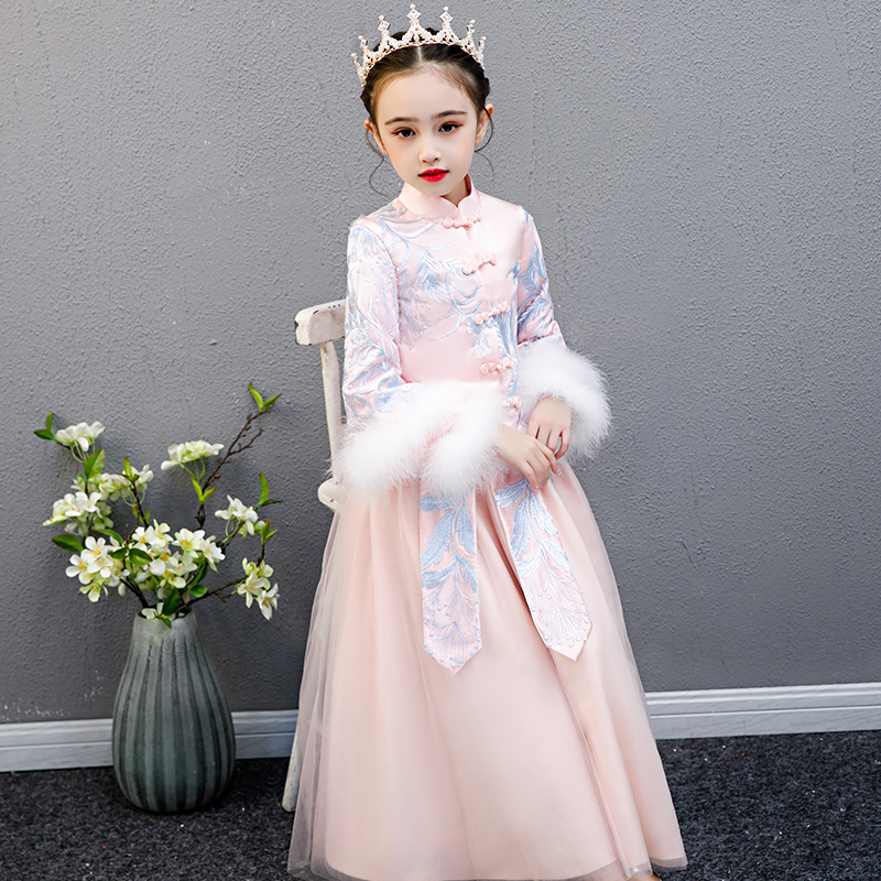 Girl Han-Fairy Chinese Wind Children Tang Dress Small Girl Antique Fairy Sleeve Thickened Pink Spring and Summer