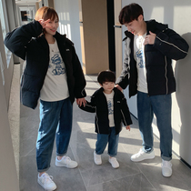 Not the same parent-child clothing 2021 Winter New Tide a family three or four mother and son Womens thick cotton coat