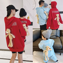 Bomb Street parent-child clothing 2021 New Tide spring and autumn a family of three mother and daughter mother and child clothes baby foreign fashion sweater
