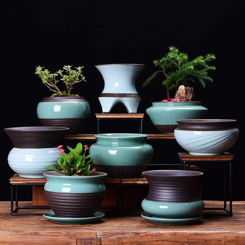 Creative household the plants potted flower pot in fleshy rich tree asparagus bracketplant butterfly orchid special ceramic POTS