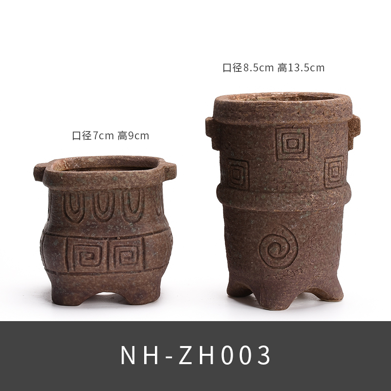 Creative move red mud clay flowerpots coarse pottery breathable little meat meat plant tool ano stripping idea for old running Cun real diseases