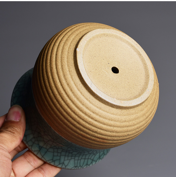 Elder brother up drive chip ceramic flower pot in the creativity of meat plant is potted device desktop, green plant butterfly orchid coarse pottery flowerpot