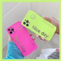 Fluorescent green English nice day applicable 11Pro Max Apple X XS XR SE mobile phone shell iPhone7p female 8plus silicone personality creative defence