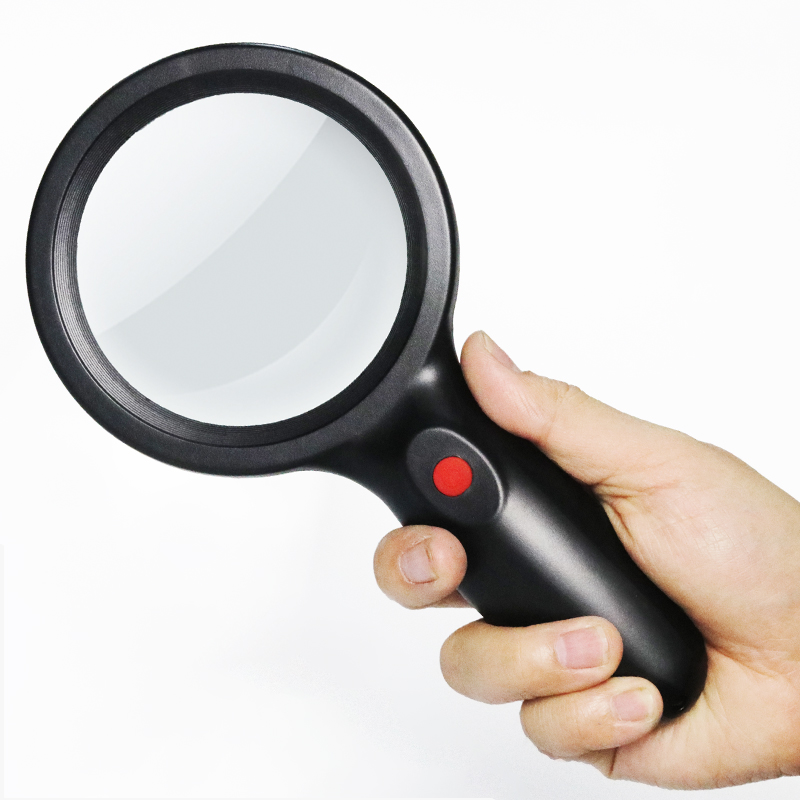 Magnifying glass with LED lamp HD High-time handheld 60 Old people reading maintenance See newspaper Primary school children Children's science reading 30 Use of old age to expand German 1000 State of craftsmanship
