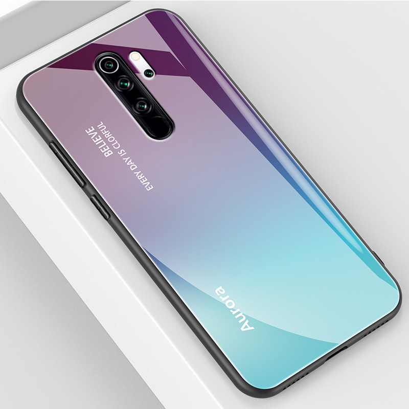 Red Rice Note8pro & Gradient PurpleRed rice note8 Mobile phone shell Redmi   note8 pro Glass Protective shell redmi   not8por All inclusive Fall prevention ultrathin noto8 Soft and hard silica gel millet Shell men and women originality personality tide