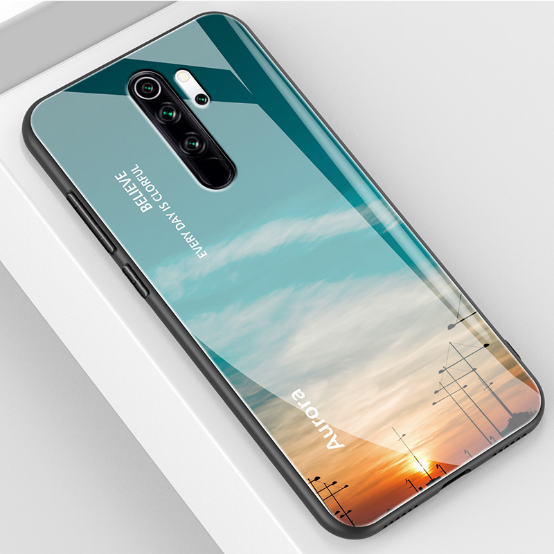 Red Rice Note8pro & SunsetRed rice note8 Mobile phone shell Redmi   note8 pro Glass Protective shell redmi   not8por All inclusive Fall prevention ultrathin noto8 Soft and hard silica gel millet Shell men and women originality personality tide