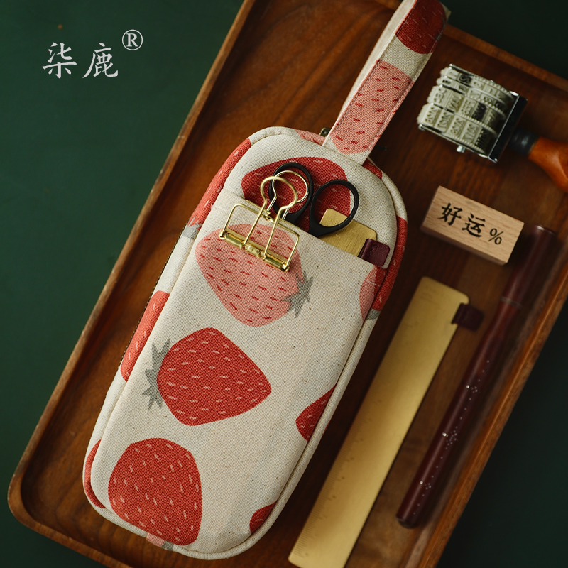 Painted deer hands on -- original large capacity 2021 new pop pen bag female deluge yoins day department senior sensation pen bag high school students retro wind literature girl girl's pencil case