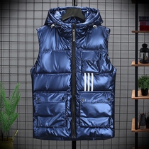 Mens big childrens autumn and winter 12 down cotton clothes 13 boys 14 hooded vest Mens 15-year-old junior high school students Western style warm jacket