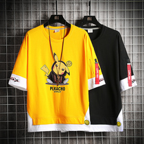 Boy T-shirt summer Big Boy fat boy Korean version loose 12-15 years old fat plus big summer dress big size short sleeve male