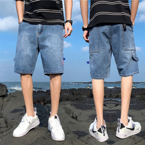 Boys pants summer clothes big children 12 Fat Boys 15 years old denim shorts men loose high school students summer thin