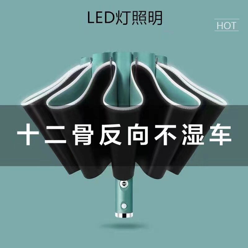 Fully automatic umbrella large number folding clear and rain dual-use sunscreen with high face value reverse shading umbrellas on-board customisation