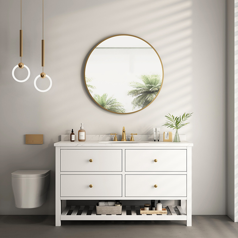 Oak Wood Bath Cabinet Modern Minimalist Floor Washbasin Combined Washbasin Cabinet Makeup room Nordic Custom Wash Terrace