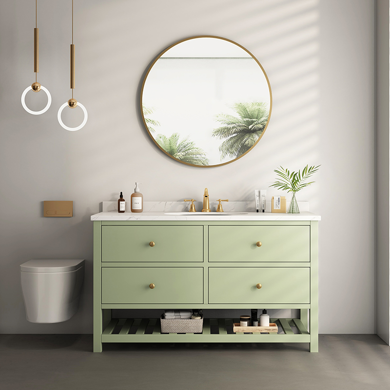 Nordic Oak Wood Bath Cabinet Modern Minimalist Floor Washbasin Combined Washbasin Cabinet Makeup Room Custom Wash Terrace