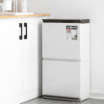 ASVEL Japan Import bin Kitchen Garbage Sorting Trash Can foot with lid dry and wet separating garbage cans