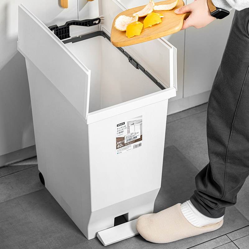 Japanese Imported Asvel Pedal Trash Can with Top-Opening Lid, Large Capacity, Categorized for Kitchen Waste, Household Japanese-Style Trash Bin Japanese Imported Asvel Pedal Trash Can with Top-Opening Lid, Large Capacity, Categorized for Kitchen Waste, Household Japanese-Style Trash Bin