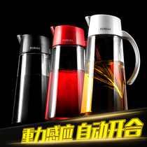 ASVEL Japanese automatic opening and closing oil pot glass oil bottle leak-proof soy sauce bottle household kitchen oil tank European vinegar pot