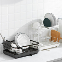 ASVEL Japanese bowl chopsticks price sink drain rack kitchen dish rack double-layer storage rack drying tableware storage rack