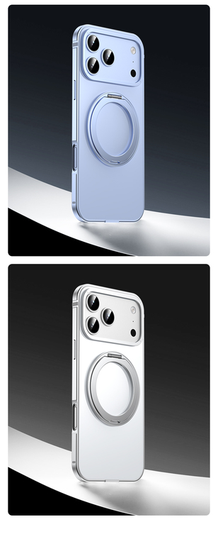 Metallic Frame Translucent Back Stand iPhone Case