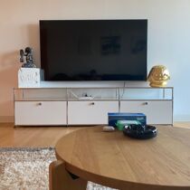 Medieval USM Wind Stainless Steel Module Combined TV Cabinet Decorated Cabinet Dining Side Cabinet Floor GENGUAN BOOK CABINET INS CABINET