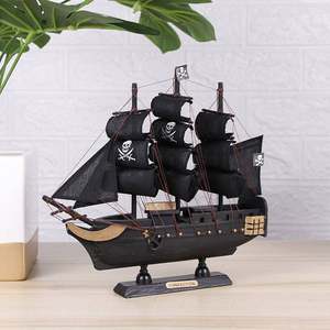 Solid wood sailing ship model black pearl ship model caribbean pirate ship creative decoration craft ship decoration gift