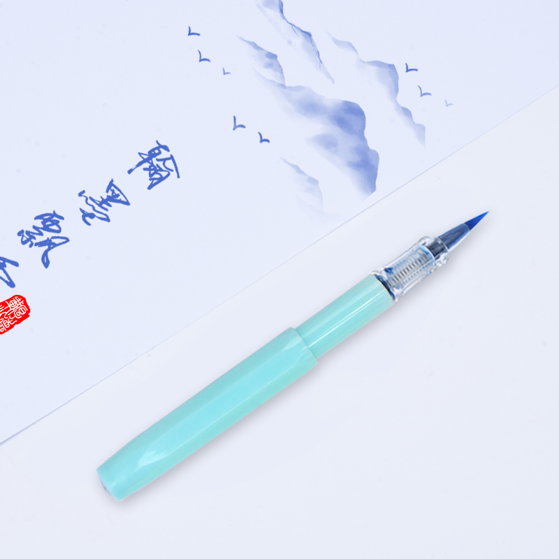 Pocket Soft pen pen Pen Brush Soft Head Pen ink Ink Calligraphy to Absorb Colorful Wolf Milli calligraphy Calligraphy Practicing Calligraphy painting Hook Dyeing Card for male and female students small portable pocket pen