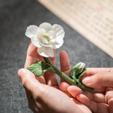 善琏湖笔 Xunzhi керамическая палочка для благовоний, кисть, держатель для ручек, аксессуары, креативные маленькие украшения, держатель для ручки, магнолия, цветок сливы, жасмин, милый держатель для ручек, многофункциональное исследование, четыре сокровища, досуг и веселье, изысканный реквизит