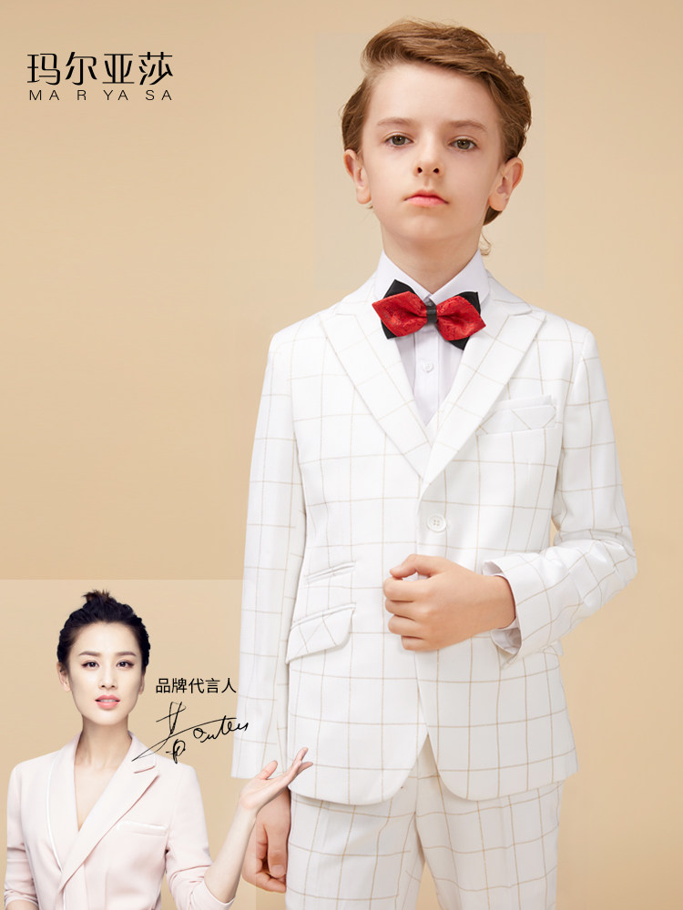 Mary Yasha boy dress host performance British style piano small suit five-piece children's suit