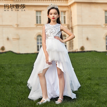 Maryasha Girl Princess Dress Fluffy Veil Childrens Evening Dress Wedding Dress Foreign Kids Catwalk Costume High End