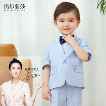 Kids suit set short sleeves first birthday dress baby boy birthday party flower boy 2022 boy little suit