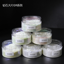 Diamond fragments diamond silver white large pieces pearlescent powder fantasy red colorful fragments real stone paint diamond silver effect pigment