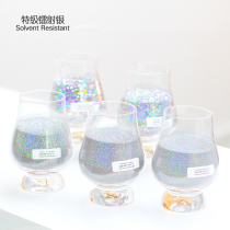 Laser silver glitter powder solvent-resistant colorful laser powder high temperature resistance environmental protection high-brightness glitter powder sequins 1 128Pet