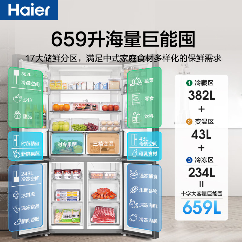 海尔BCD-659WGHTDE5BFU1冰箱图片