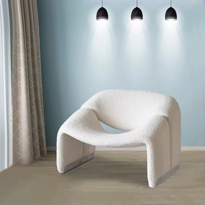 Nordic Designer Creative Minima Glass Fiber M-shaped Chair Home Living Room Profiled Glass Fiber Casual Sofa Chair