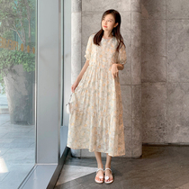 Pregnant woman summer dress dress dress with long style of snow spinning Super Fairy Fashion Tide Summer Foreign Air Out of Breastfeeding Spicy Moms Dress